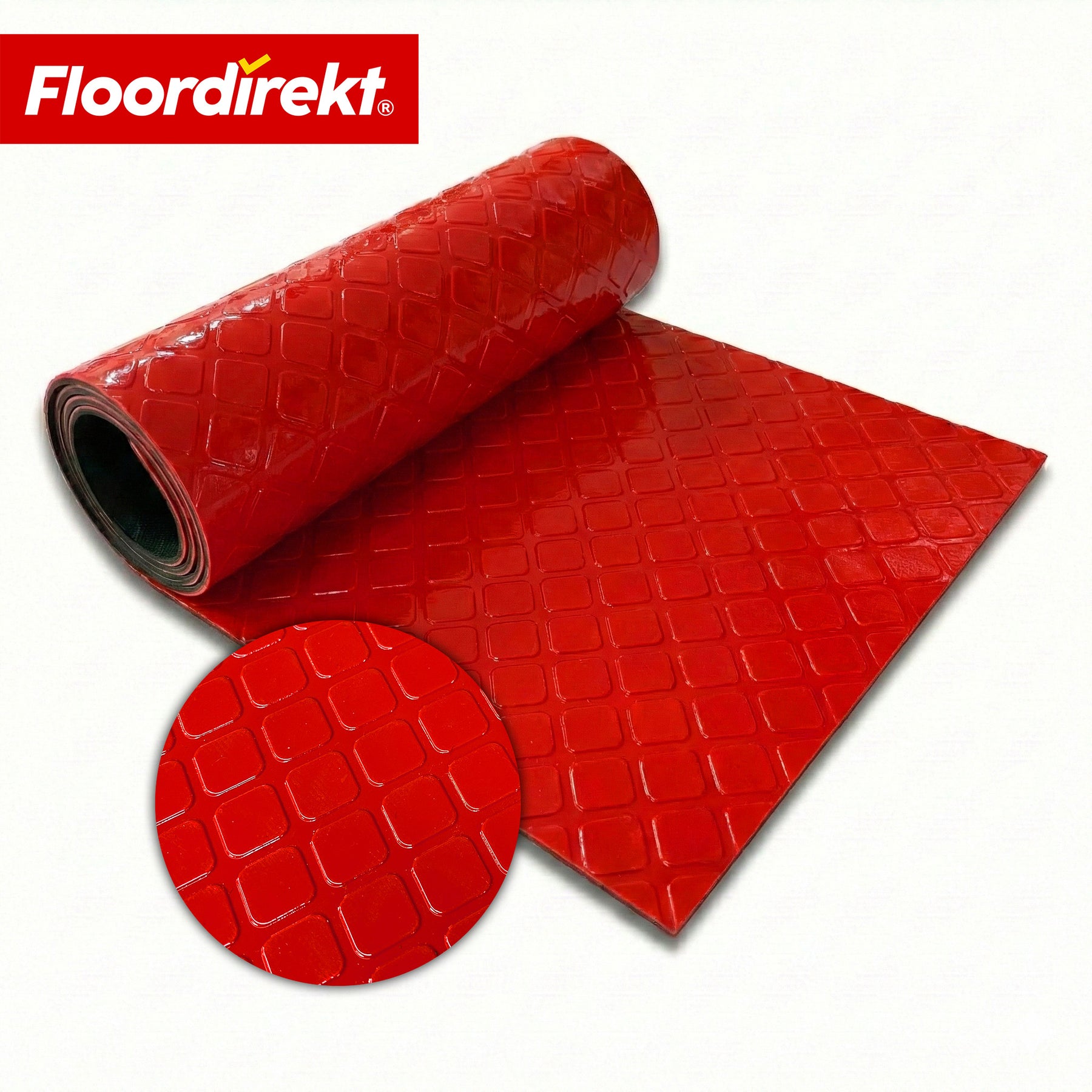 PVC-Bodenbelag | Check Quadra | Quadrat-Optik | Rutschfest & Pflegeleicht | Meterware / Zuschnitt nach Maß | 110 cm Breite