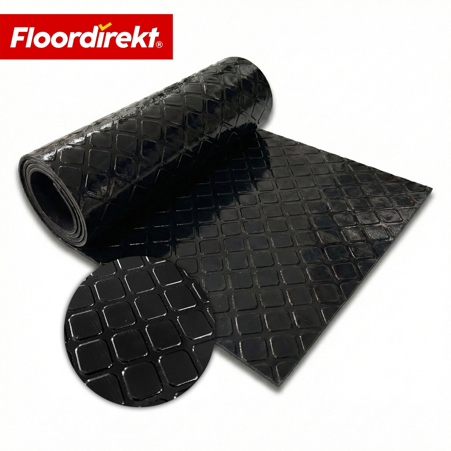 ✂ PVC-Bodenbelag | Check Quadra | Quadrat-Optik | Rutschfest & Pflegeleicht | Meterware / Zuschnitt nach Maß | 110 cm Breite