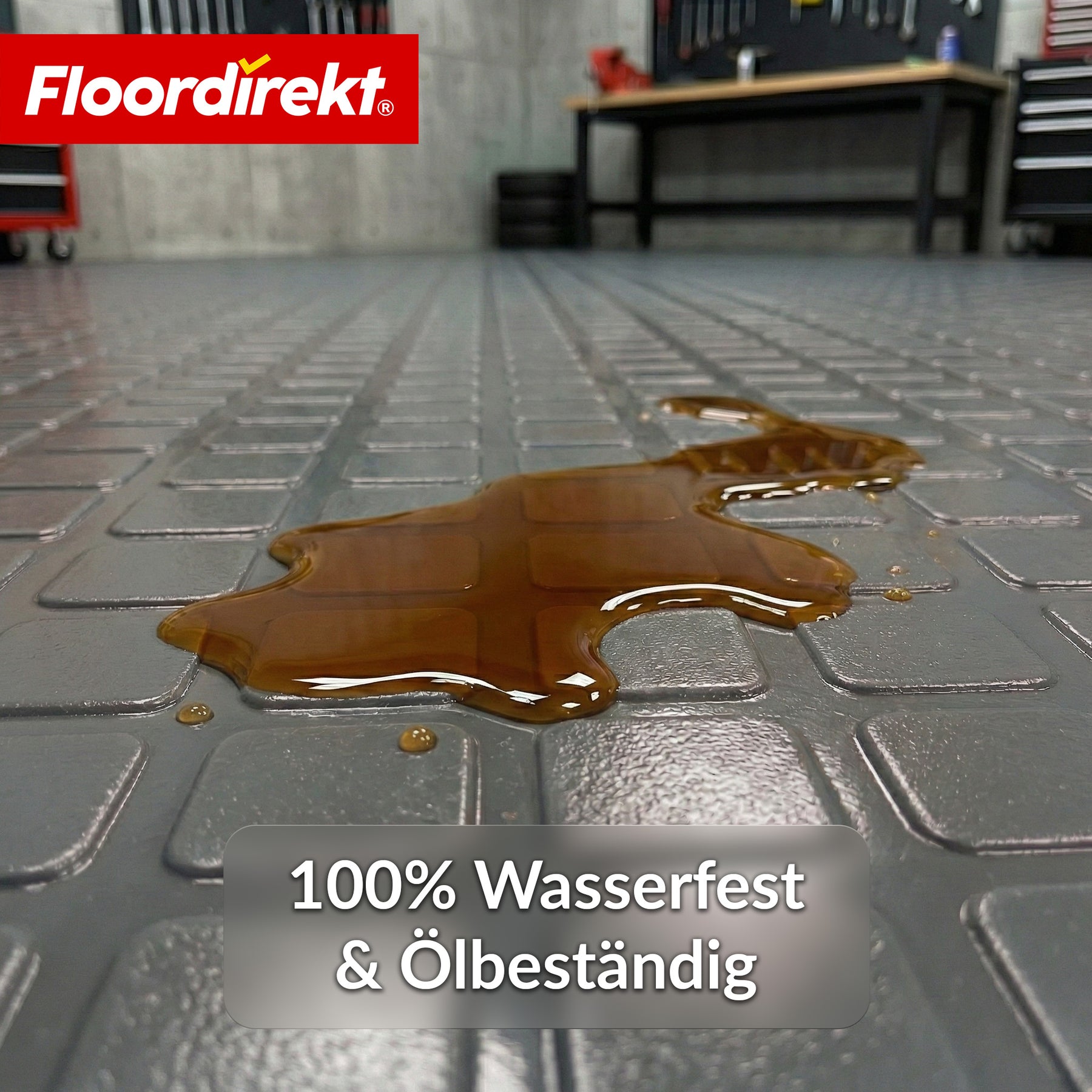 PVC-Bodenbelag | Check Quadra | Quadrat-Optik | Rutschfest & Pflegeleicht | Meterware / Zuschnitt nach Maß | 110 cm Breite