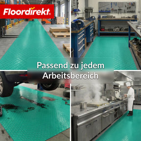 PVC-Bodenbelag | Check Quadra | Quadrat-Optik | Rutschfest & Pflegeleicht | Meterware / Zuschnitt nach Maß | 110 cm Breite
