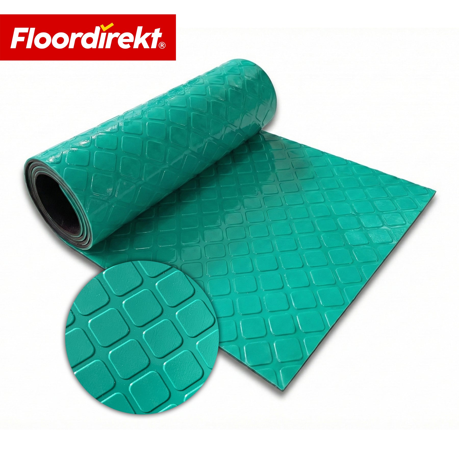 PVC-Bodenbelag | Check Quadra | Quadrat-Optik | Rutschfest & Pflegeleicht | Meterware / Zuschnitt nach Maß | 110 cm Breite
