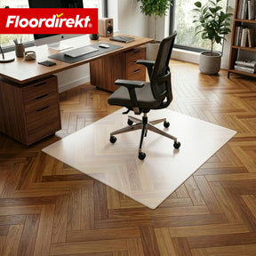 Bodenschutzmatte | Neo Milky | Semi-transparente Bürostuhlunterlage in Milchweiß auf Maß für Hartböden