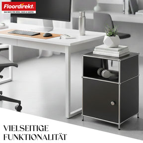 Metallregal | Concept Epure MK-040 | 3-stöckiges Aufbewahrungsregal mit Tür & & Ablageflächen | In mehreren Farben erhältlich