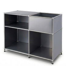 Metallregal | Concept Epure MK-030 | Standregal mit 3 Ablagen & Stauraumfach | Sideboard & Aufbewahrungsregal