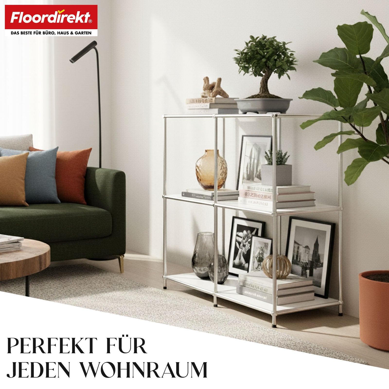 Metallregal | Concept Epure MK-027 | Offenes 3-stöckiges Sideboard & Ablageregal | In mehreren Farben erhältlich