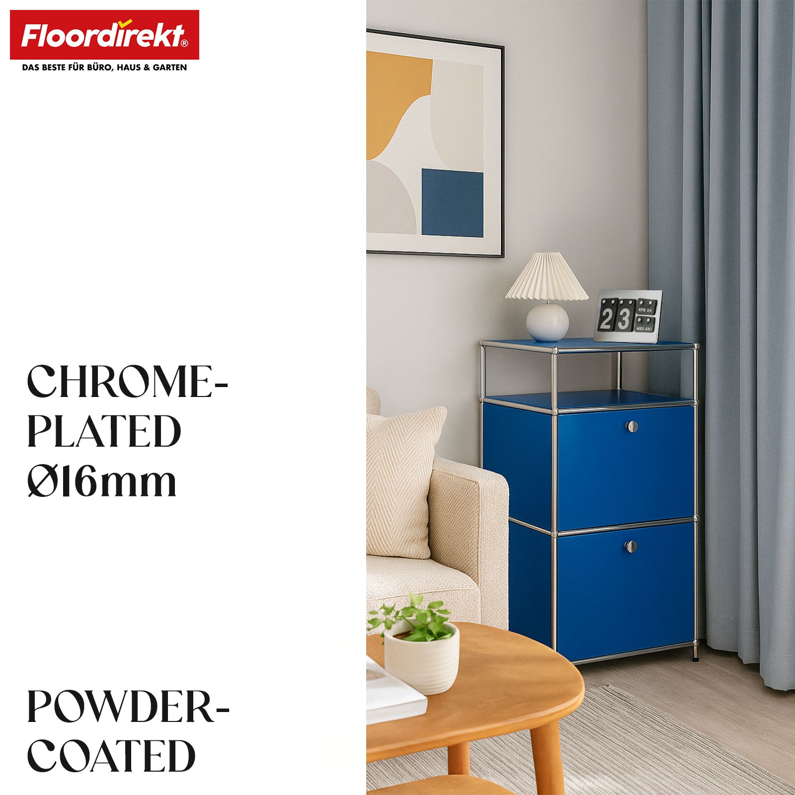 Metallregal | Concept Epure MK-120 | Aufbewahrungsregal mit verschließbaren Fächern, offenem Fach & Ablage | In mehreren Farben erhältlich