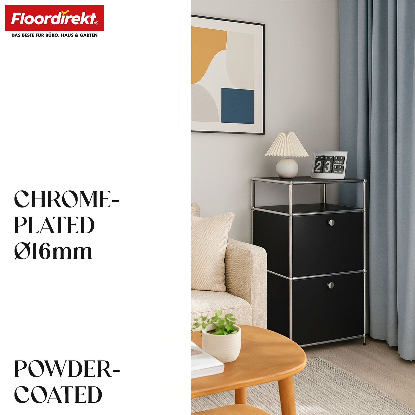 Metallregal | Concept Epure MK-120 | Aufbewahrungsregal mit verschließbaren Fächern, offenem Fach & Ablage | In mehreren Farben erhältlich