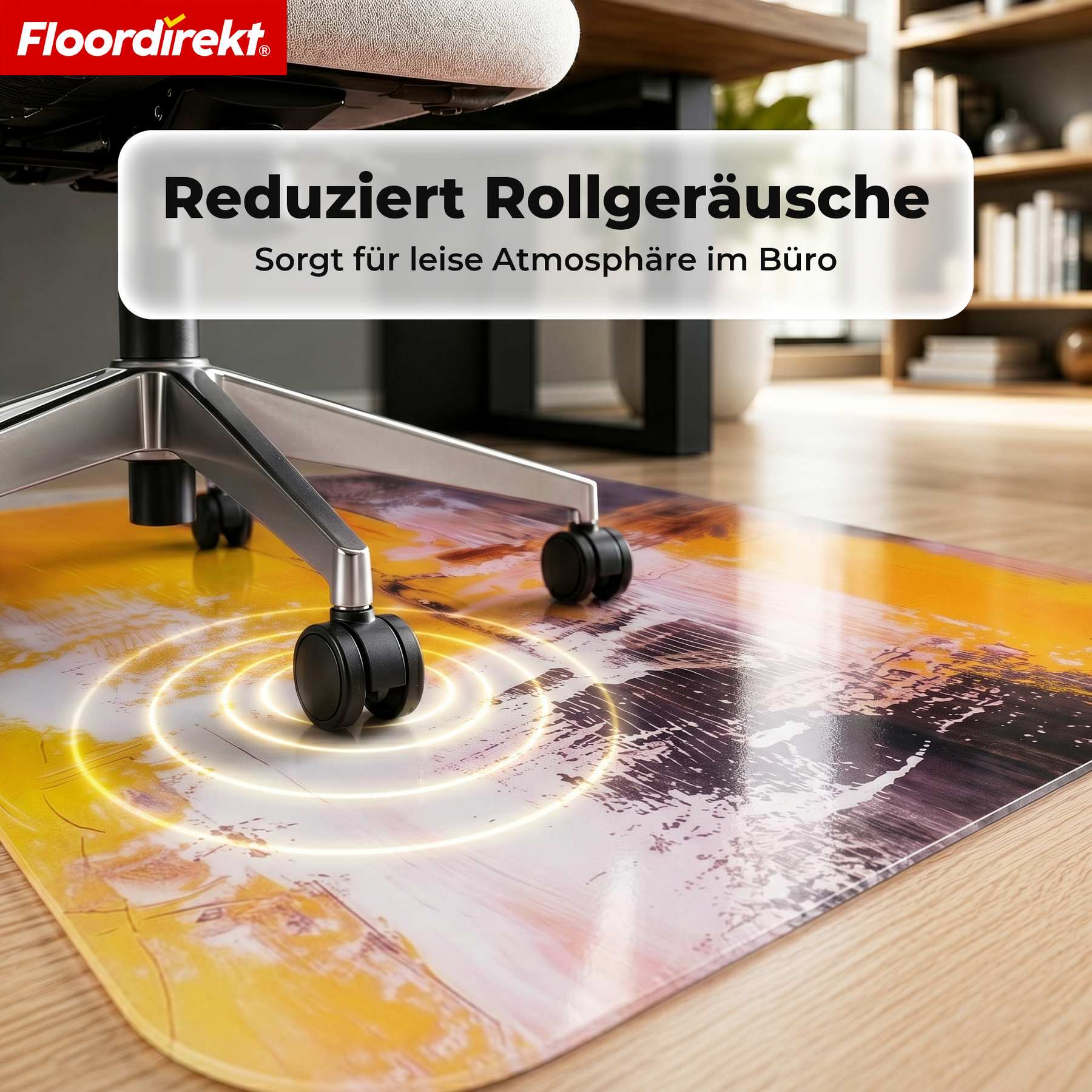 Design Bodenschutzmatte | Robuste Bürostuhlunterlage aus Spezial-PVC für Büro & Homeoffice | 80 x 118 cm