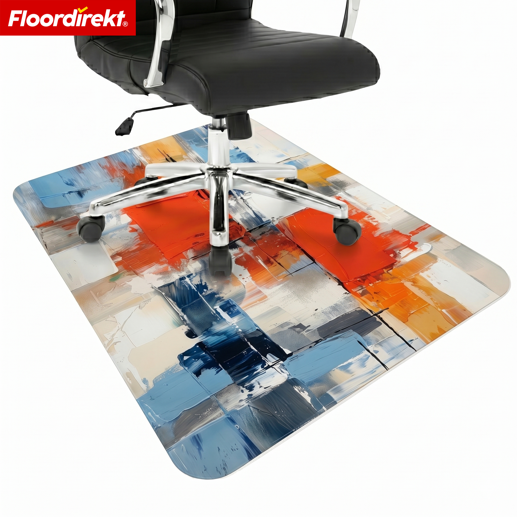 Design Bodenschutzmatte | Robuste Bürostuhlunterlage aus Spezial-PVC für Büro & Homeoffice | 80 x 118 cm