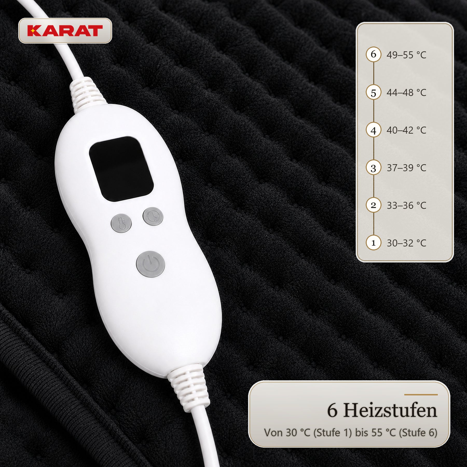 Elektrischer Fußwärmer | Fjord | 6 Heizstufen bis 55 °C, Timer & Sherpa-Futter | 4 Farben