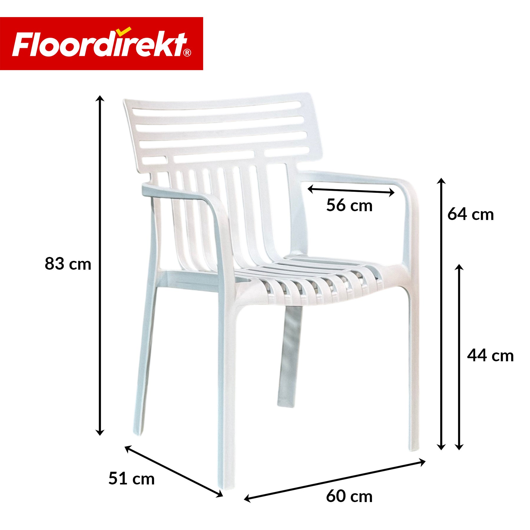 Gartenstuhl | Terrano | Stapelbarer Designstuhl wetterfest & UV-beständig für Garten, Balkon & Terrasse