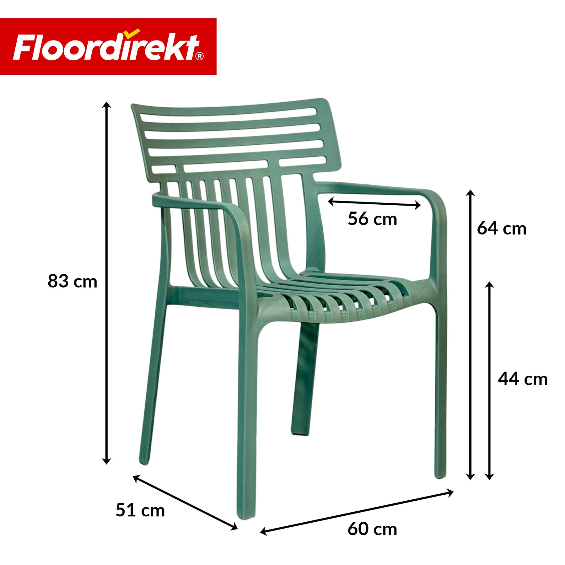 Gartenstuhl | Terrano | Stapelbarer Designstuhl wetterfest & UV-beständig für Garten, Balkon & Terrasse