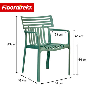Gartenstuhl | Terrano | Stapelbarer Designstuhl wetterfest & UV-beständig für Garten, Balkon & Terrasse