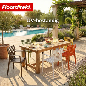 Gartenstuhl | Terrano | Stapelbarer Designstuhl wetterfest & UV-beständig für Garten, Balkon & Terrasse