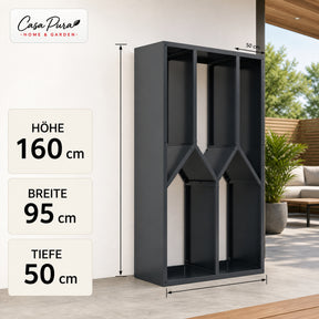 Kaminholzregal | Nikos | Brennholzregal aus verzinktem Stahl | Baumdesign | 95 × 50 × 160 cm