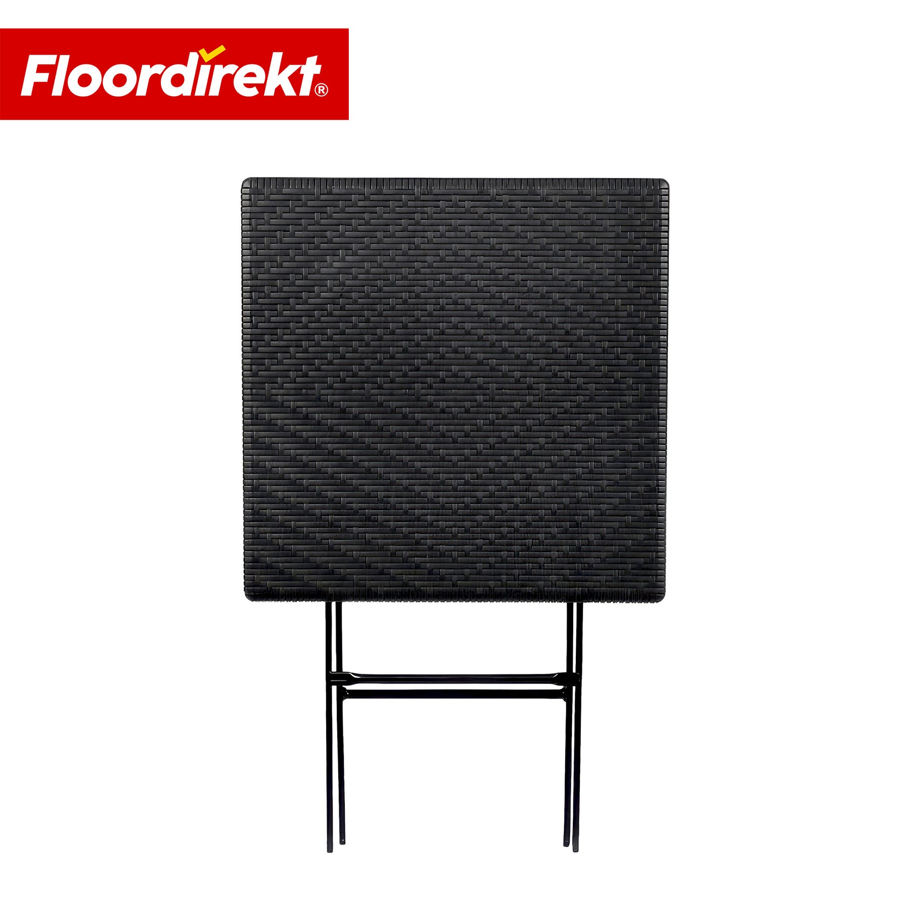 Klapptisch | Kobe | Schwarzer Gartentisch klappbar in Rattan-Optik | 60 × 60 cm