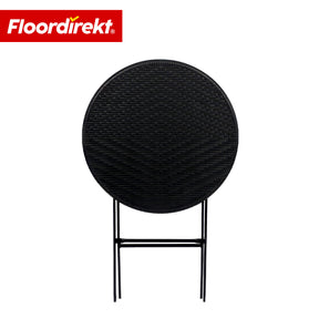 Klapptisch | Toyama | Runder, klappbarer Gartentisch in Rattan-Optik, schwarz | Ø 60 cm
