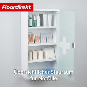 Medizinschrank | Allen | Abschließbarer Arzneischrank aus Edelstahl oder weiß pulverbeschichtet | Medikamentenschrank mit Glastür