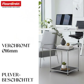 Metallregal | Concept Epure MK-012 | Offenes Beistell- & Aufbewahrungsregal mit 2 Ablagen | In mehreren Farben erhältlich