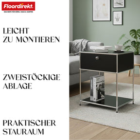 Metallregal | Concept Epure MK-139 | Beistell- & Aufbewahrungsregal mit Schublade & Ablagen | In mehreren Farben erhältlich