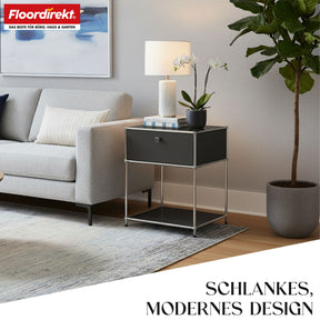 Metallregal | Concept Epure MK-139 | Beistell- & Aufbewahrungsregal mit Schublade & Ablagen | In mehreren Farben erhältlich