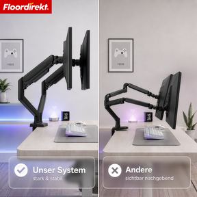 F2_Schwarz - Doppelarm für 2 Monitore