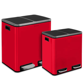 Mülleimer Felix aus Edelstahl | Trennsystem | Mit Schliessdämpfer