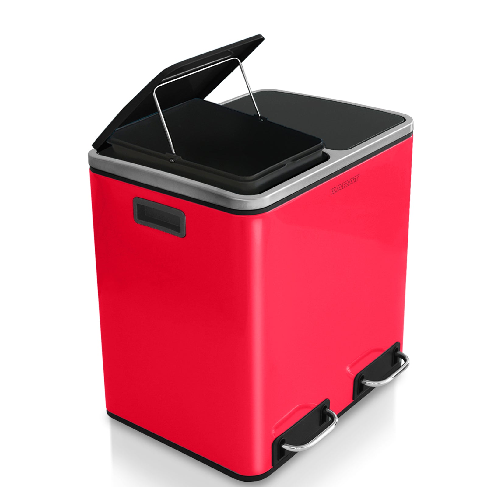 Mülleimer Felix aus Edelstahl | Trennsystem | Mit Schliessdämpfer