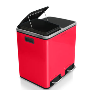 Mülleimer Felix aus Edelstahl | Trennsystem | Mit Schliessdämpfer