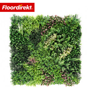 Pflanzenwand | Hera | Natürliches, pflegefreies Kunstpflanzen-Panel | Sonnenbeständig & erweiterbar mit Klick-System | 100 × 100 cm
