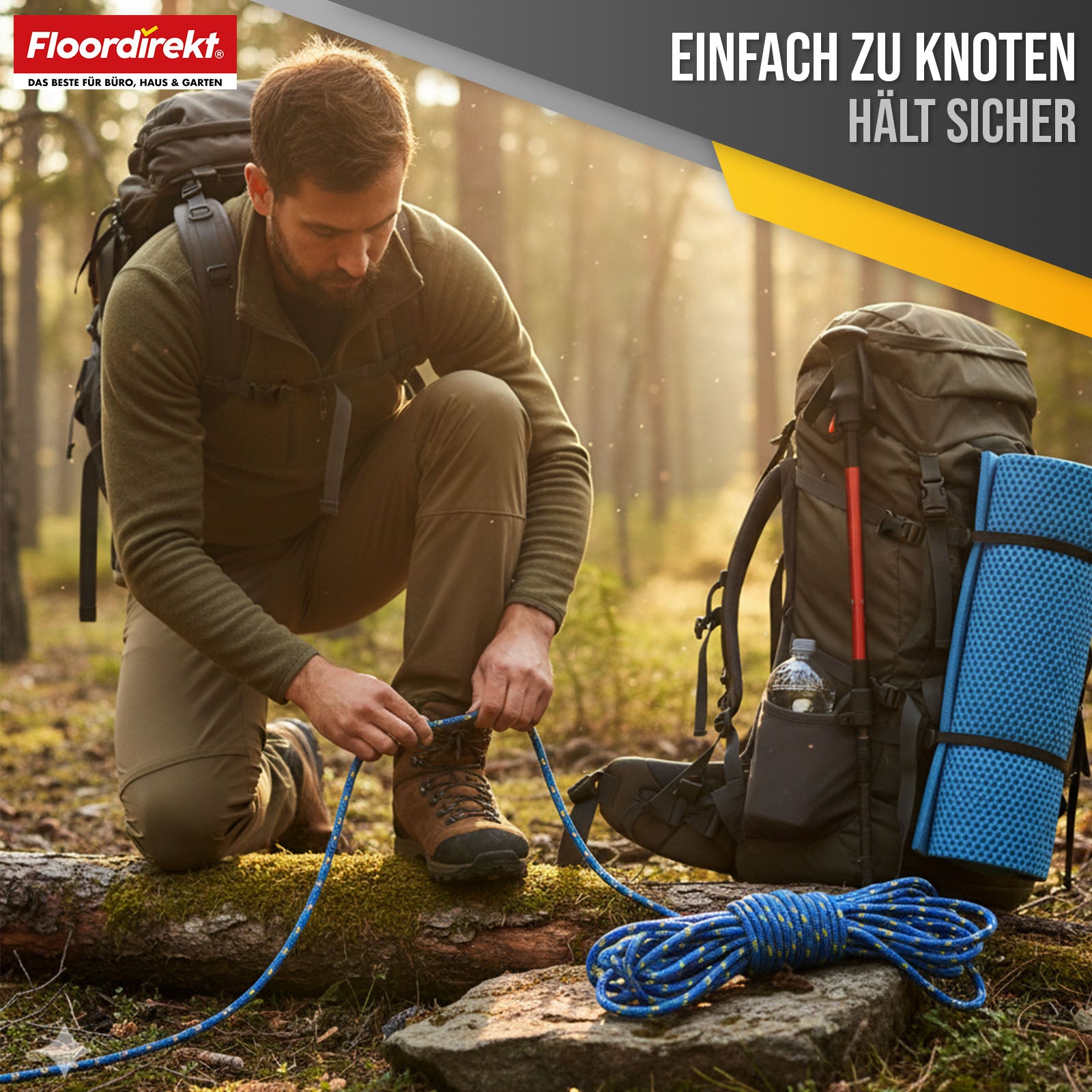 Polypropylen Seil | K2 | Reißfestes, UV-beständiges & schwimmfähiges Allzweckseil | In vielen Farben, Stärken & Längen