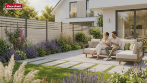 WPC Sichtschutzzaun | Kronos | 180x180 cm wetterfester Gartenzaun in 4 Farben mit robusten Aluminium-Pfosten