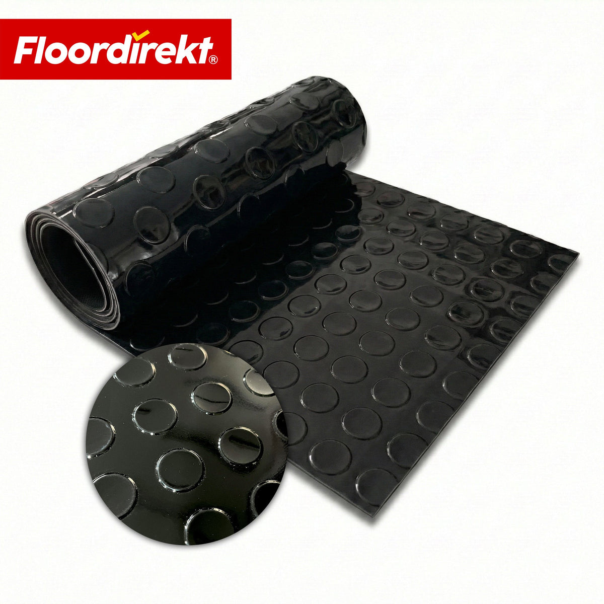 ✂ PVC-Bodenbelag | Coin Mirror | Coin-Optik Flachnoppen | Rutschfest & Pflegeleicht | Meterware / Zuschnitt nach Maß | 110 cm Breite
