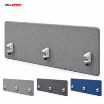 Akustik-Tischtrennwand | Silent Desk | Schreibtisch-Trennwand mit Polyesterbezug & Tischklemmen | 160 × 60 cm | 3 Farben
