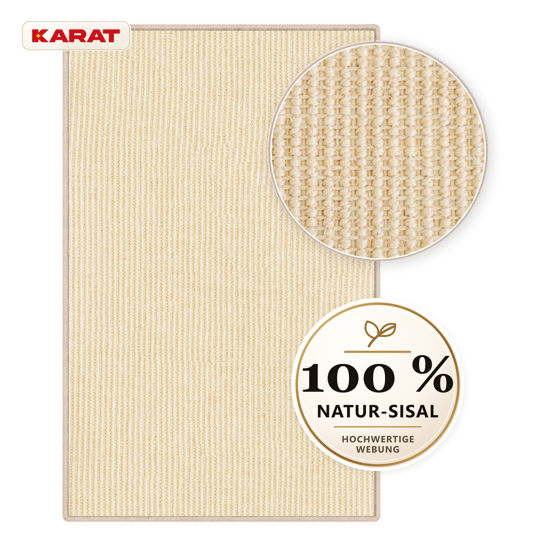 ✂ Sisal-Teppich auf Maß | Goa | Naturteppich aus 100 % Sisal mit rutschhemmendem Latexrücken | 6 Breiten
