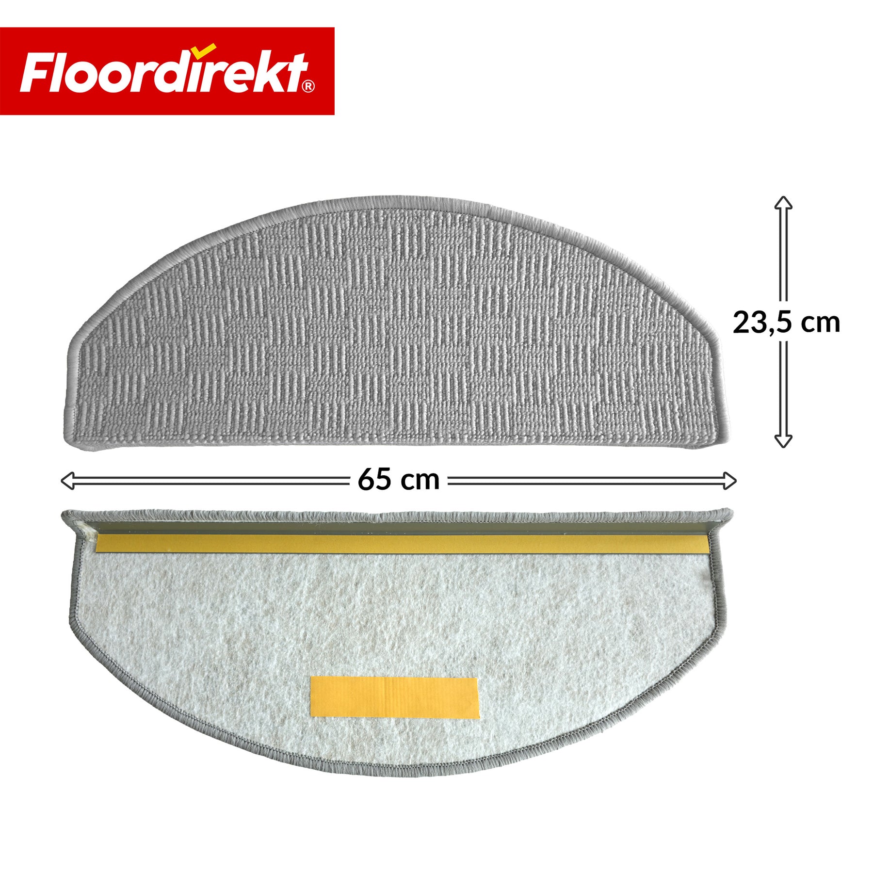 Stufenmatte | Monaco | Rutschhemmende Treppenmatte aus Polypropylen, robust, schalldämmend & pflegeleicht in halbrunder Form