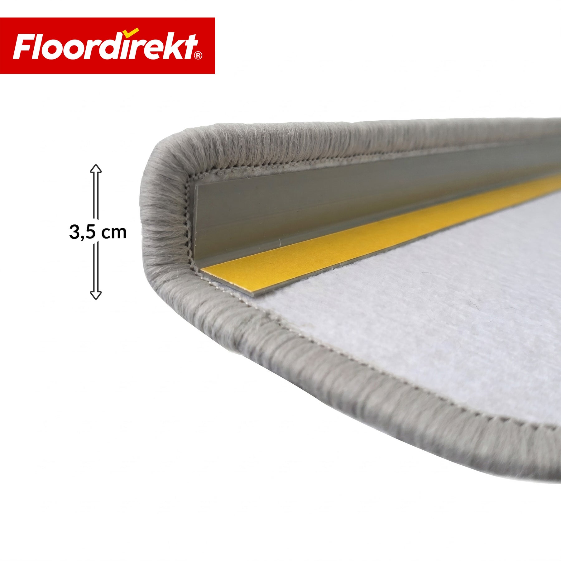 Stufenmatte | Monaco | Rutschhemmende Treppenmatte aus Polypropylen, robust, schalldämmend & pflegeleicht in halbrunder Form
