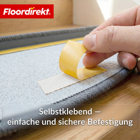 Stufenmatte | Monaco | Rutschhemmende Treppenmatte aus Polypropylen, robust, schalldämmend & pflegeleicht in halbrunder Form