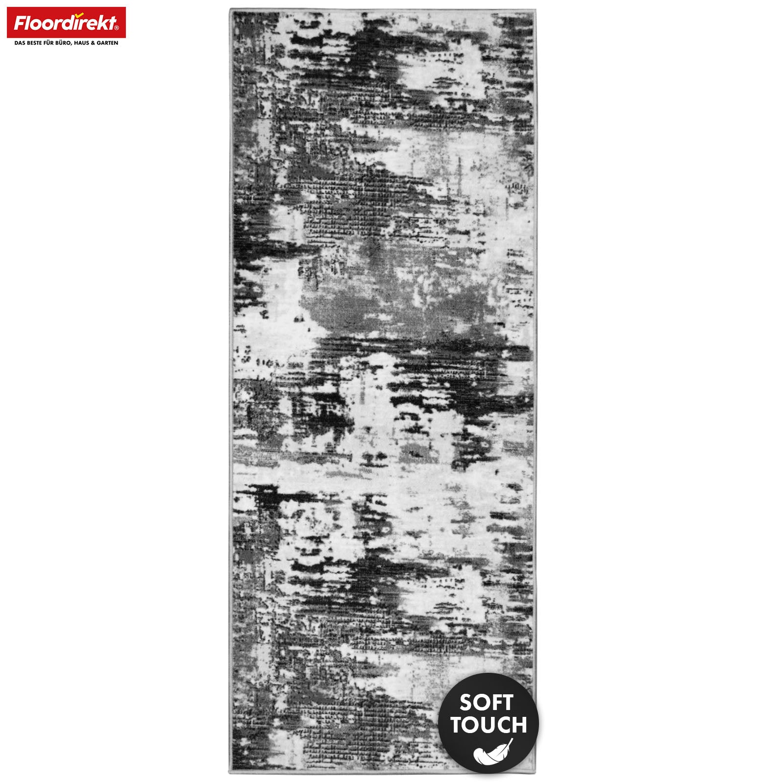 Teppichläufer | Ravena | Moderner Läufer in Anthrazit & Braun | Abstraktes Design mit rutschhemmender Gel-Rückseite | Strapazierfähig & pflegeleicht