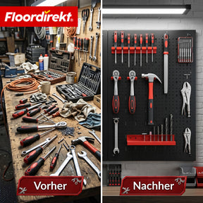 Werkzeugwand | Parker | Lochwand Set aus Metall mit Zubehör | Werkzeughalter für Werkstatt & Garage