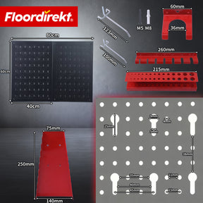 Werkzeugwand | Parker | Lochwand Set aus Metall mit Zubehör | Werkzeughalter für Werkstatt & Garage