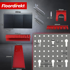 Werkzeugwand | Parker | Lochwand Set aus Metall mit Zubehör | Werkzeughalter für Werkstatt & Garage