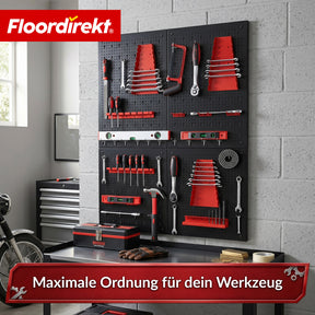 Werkzeugwand | Parker | Lochwand Set aus Metall mit Zubehör | Werkzeughalter für Werkstatt & Garage