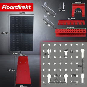 Werkzeugwand | Parker | Lochwand Set aus Metall mit Zubehör | Werkzeughalter für Werkstatt & Garage