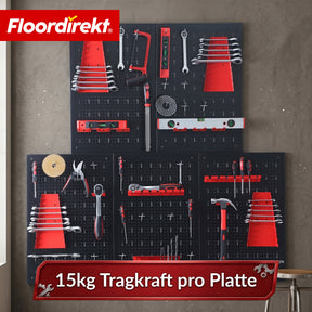 Werkzeugwand | Parker | Lochwand Set aus Metall mit Zubehör | Werkzeughalter für Werkstatt & Garage