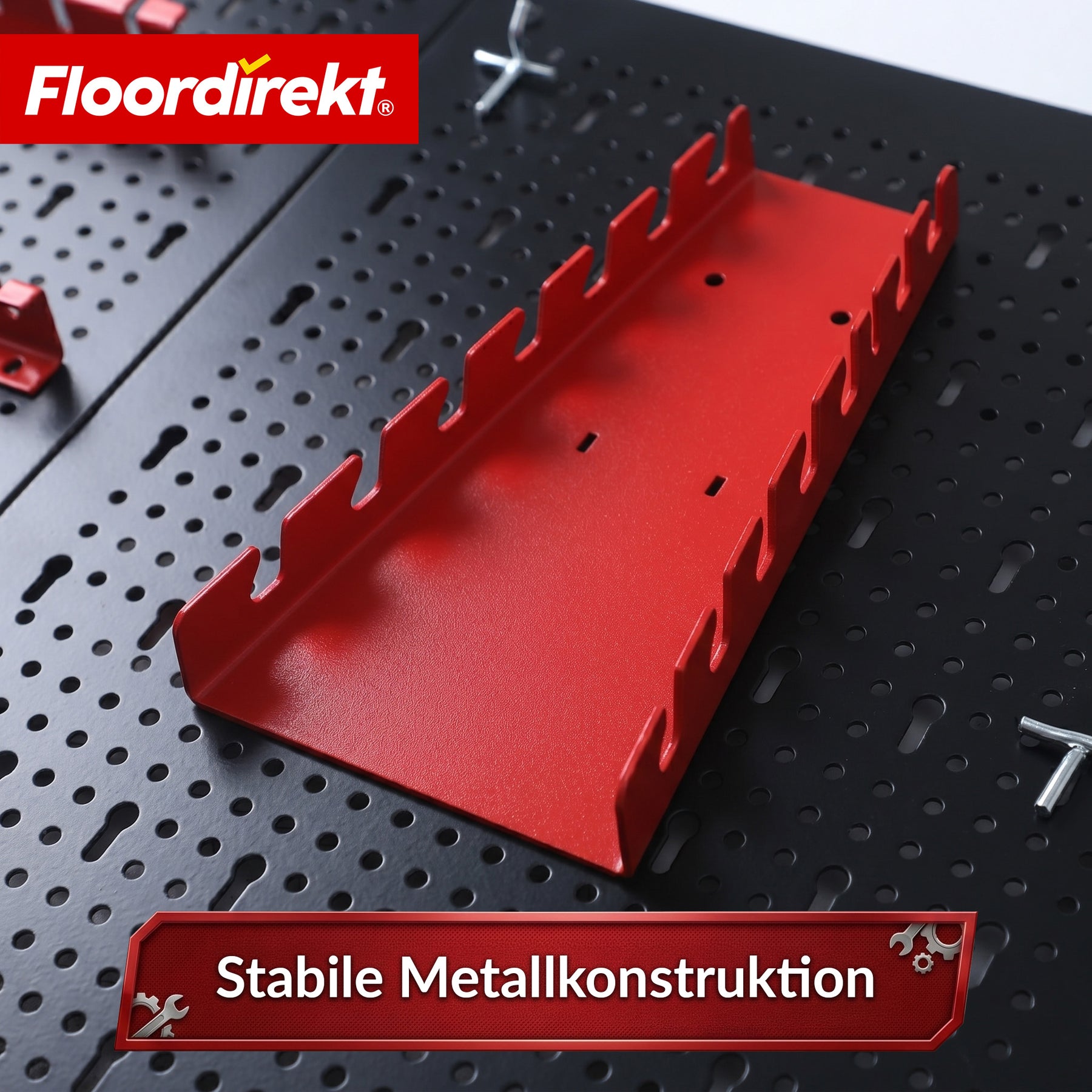 Werkzeugwand | Parker | Lochwand Set aus Metall mit Zubehör | Werkzeughalter für Werkstatt & Garage