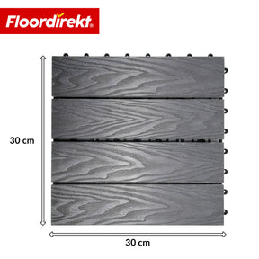 WPC-Terrassenfliese | Noble 3D | Moderne Klickfliese 30 x 30 cm für Balkon & Terrasse