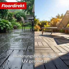 WPC-Terrassenfliese | Noble 3D | Moderne Klickfliese 30 x 30 cm für Balkon & Terrasse
