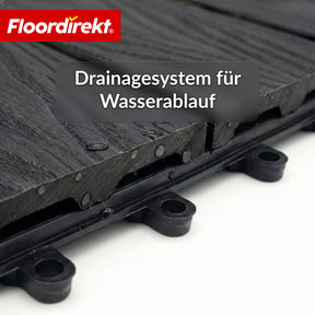 WPC-Terrassenfliese | Noble 3D | Moderne Klickfliese 30 x 30 cm für Balkon & Terrasse