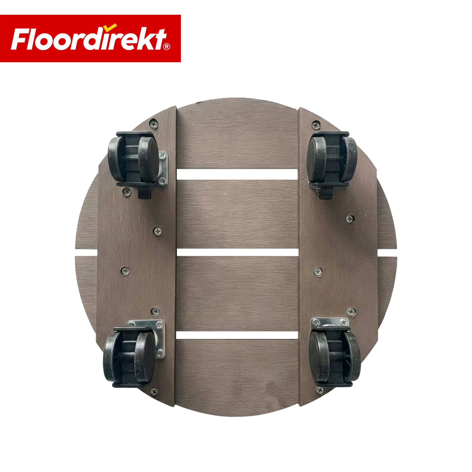 WPC-Pflanzenroller | Countess | Rolluntersetzer Ø 30 cm | 4 Lenkrollen 360° & Feststellbremse | bis 80 kg belastbar